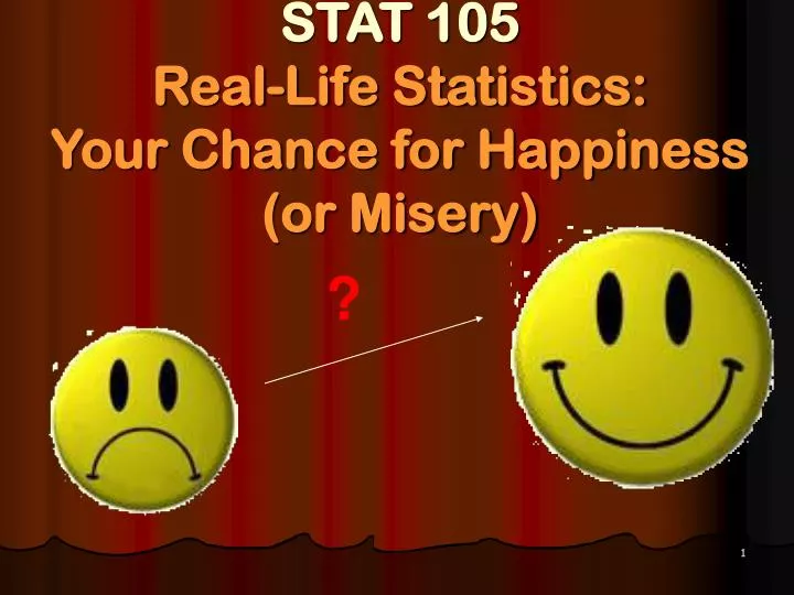 stat 105 real life statistics your chance for happiness or misery