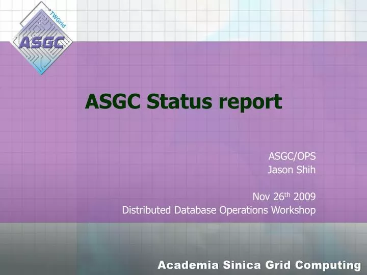 asgc status report