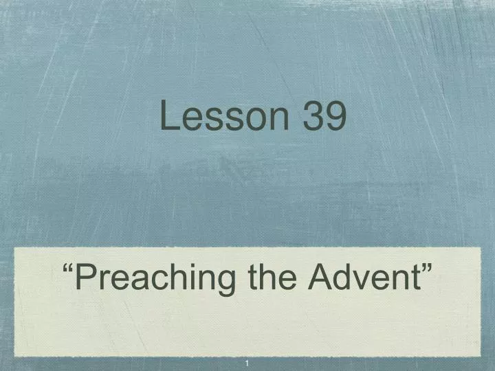 preaching the advent