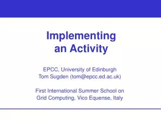 Implementing an Activity
