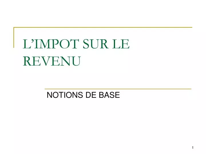 l impot sur le revenu