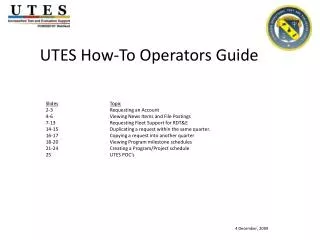 UTES How-To Operators Guide