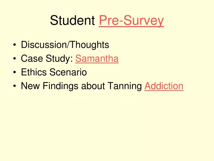 student pre survey