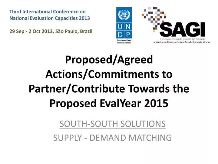 proposed agreed actions commitments to partner contribute t owards the proposed evalyear 2015