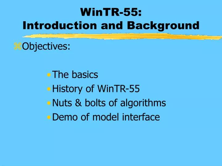 wintr 55 introduction and background