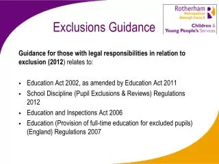 Exclusions Guidance