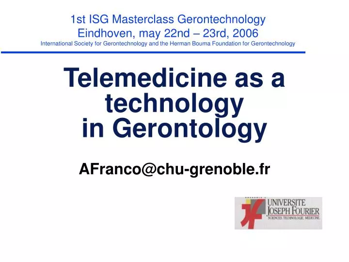 telemedicine as a technology in gerontology