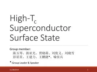 High-T c Superconductor Surface State