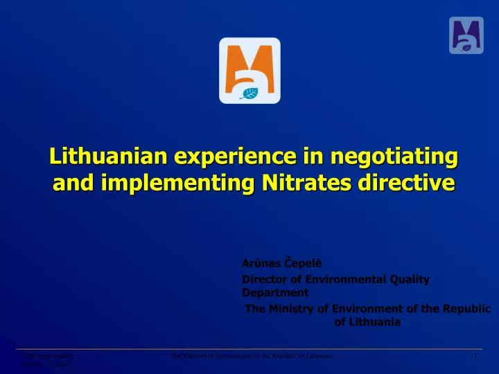 lithuanian experience in negotiating and implementing nitrates directive
