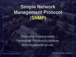 Simple Network Management Protocol ( SNMP)
