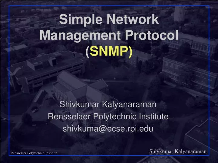 simple network management protocol snmp