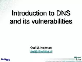 Introduction to DNS and its vulnerabilities