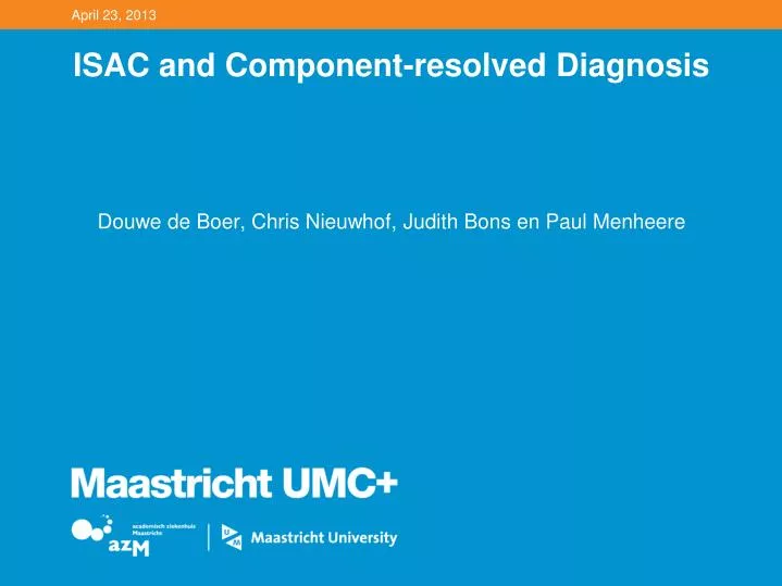 isac and component resolved diagnosis