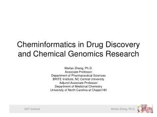 Cheminformatics in Drug Discovery and Chemical Genomics Research