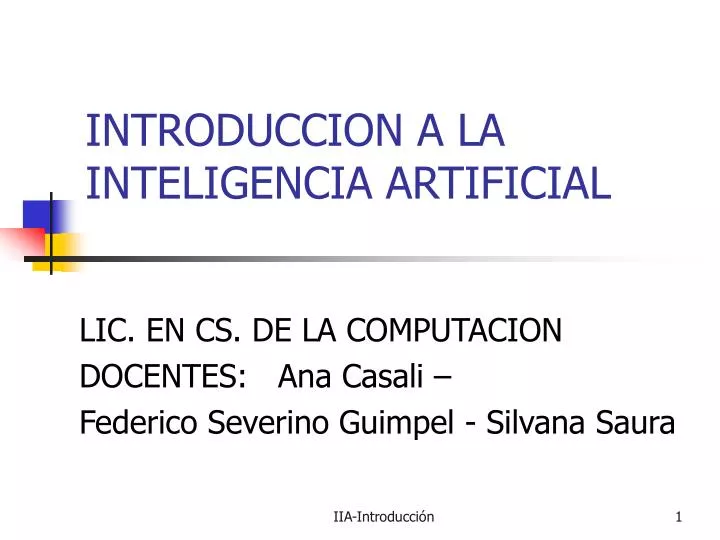 introduccion a la inteligencia artificial