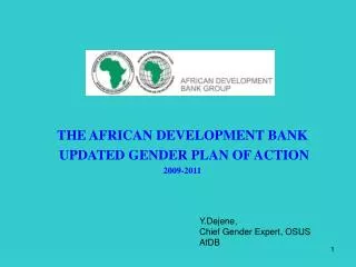 THE AFRICAN DEVELOPMENT BANK UPDATED GENDER PLAN OF ACTION 2009-2011