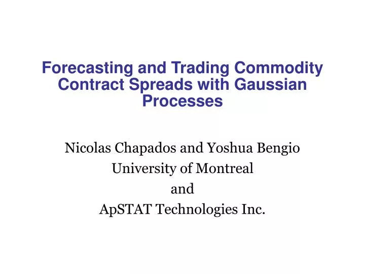 forecasting and trading commodity contract spreads with gaussian processes