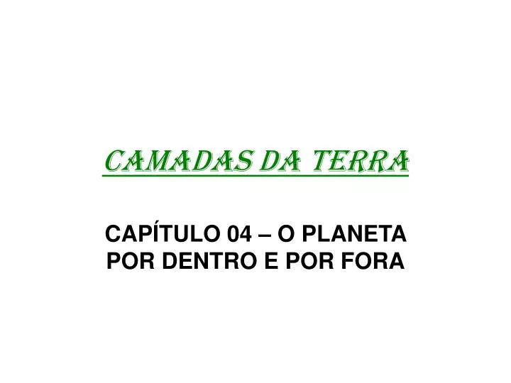 camadas da terra