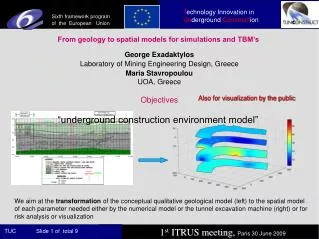 From geology to spatial models for simulations and TBM’s