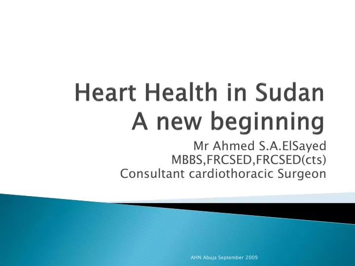 heart health in sudan a new beginning