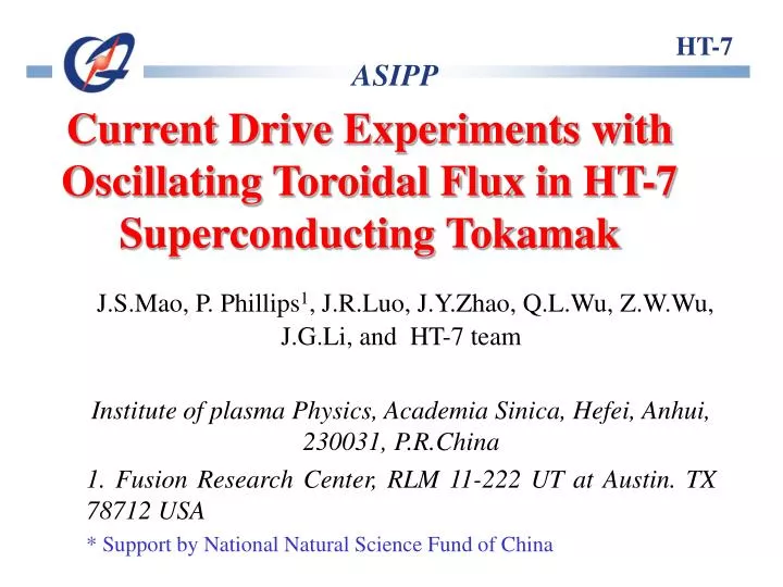 current drive experiments with oscillating toroidal flux in ht 7 superconducting tokamak