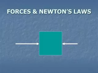 FORCES &amp; NEWTON’S LAWS