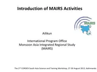 Introduction of MAIRS Activities