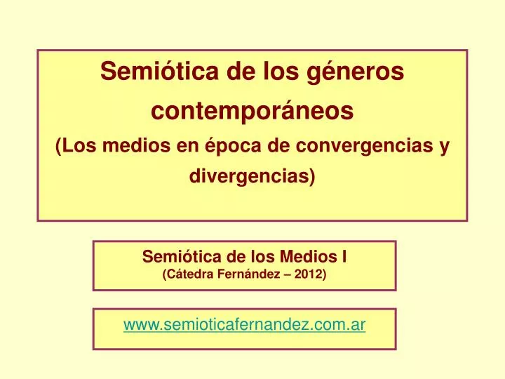 semi tica de los g neros contempor neos los medios en poca de convergencias y divergencias