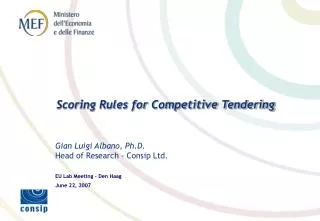 Scoring Rules for Competitive Tendering
