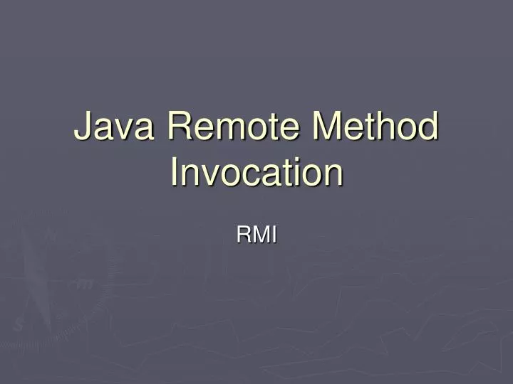 java remote method invocation