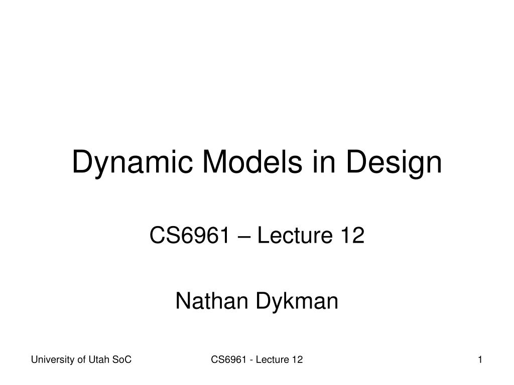PPT - Dynamic Models in Design PowerPoint Presentation, free download ...
