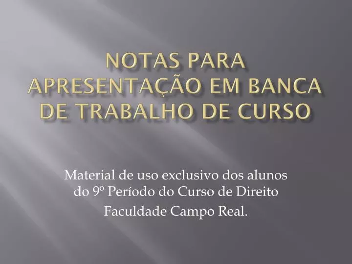 notas para apresenta o em banca de trabalho de curso