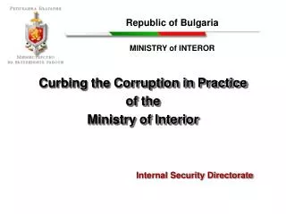 Curbing the Corruption in Practice of the Ministry of Interior