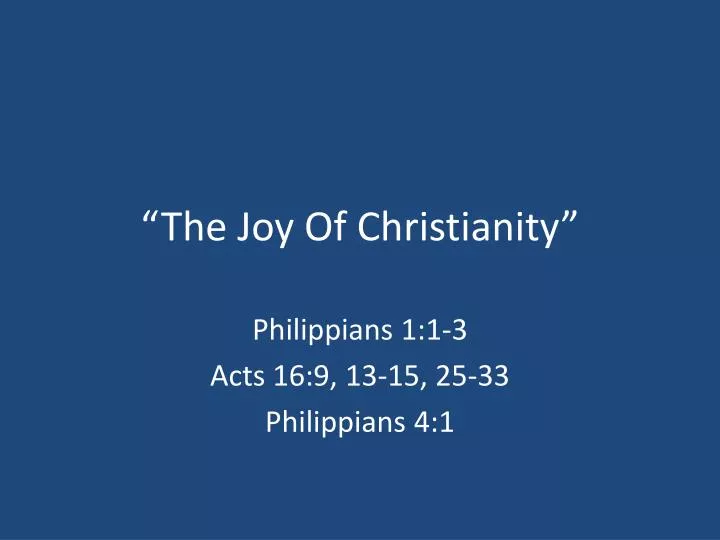 the joy of christianity