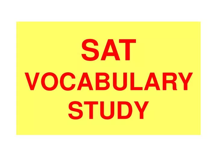 sat vocabulary study