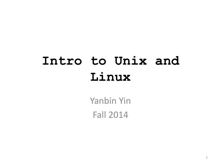 intro to unix and linux