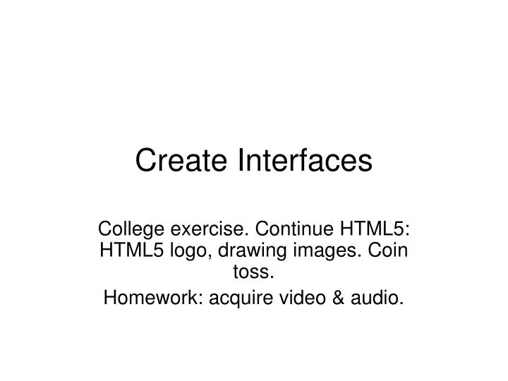 create interfaces