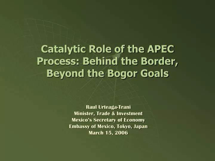 catalytic role of the apec process behind the border beyond the bogor goals