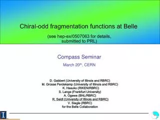 C hiral-odd fragmentation functions at Belle