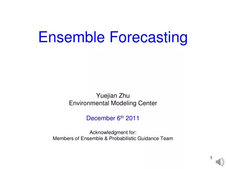 ensemble forecasting