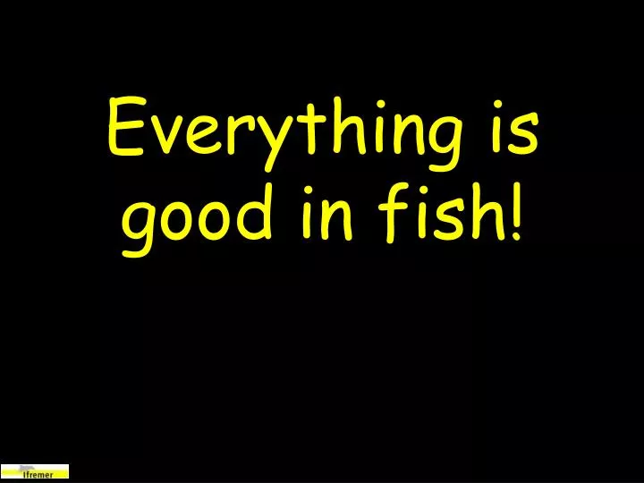 everything is good in fish