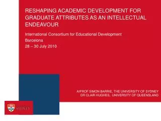 Reshaping academic development for graduate attributes as an intellectual Endeavour