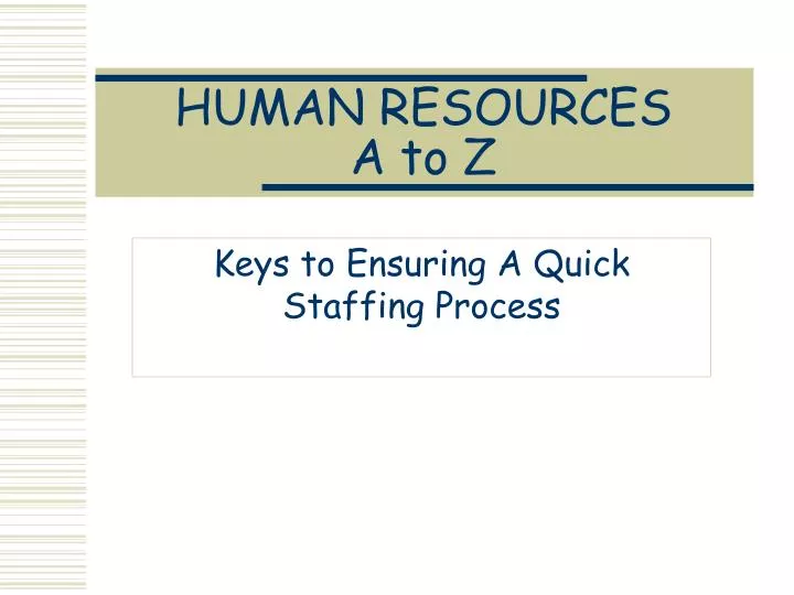 human resources a to z