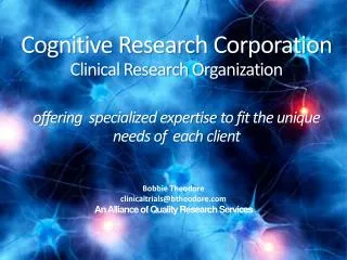 Cognitive Research Corporation Clinical Research Organization
