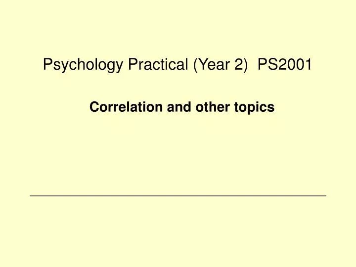 psychology practical year 2 ps2001