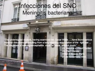 Infecciones del SNC Meningitis bacteriana
