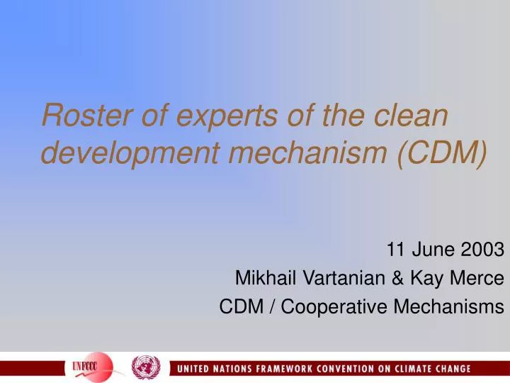 roster of experts of the clean development mechanism cdm