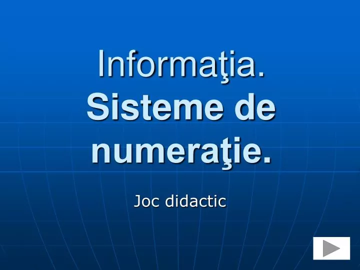 informa ia sisteme de numera ie