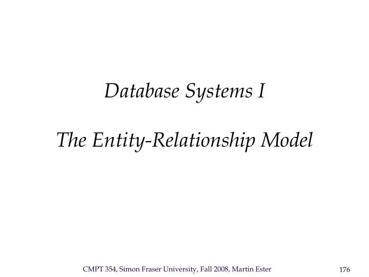 database systems i the entity relationship model