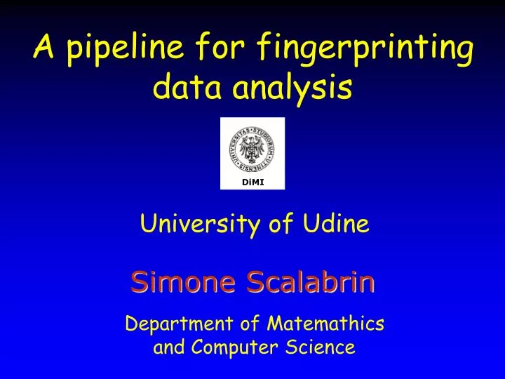 a pipeline for fingerprinting data analysis